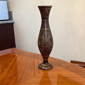 India Boutique Brown Ornate Vase